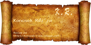Koncsek Róza névjegykártya