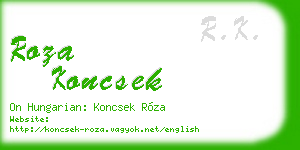 roza koncsek business card